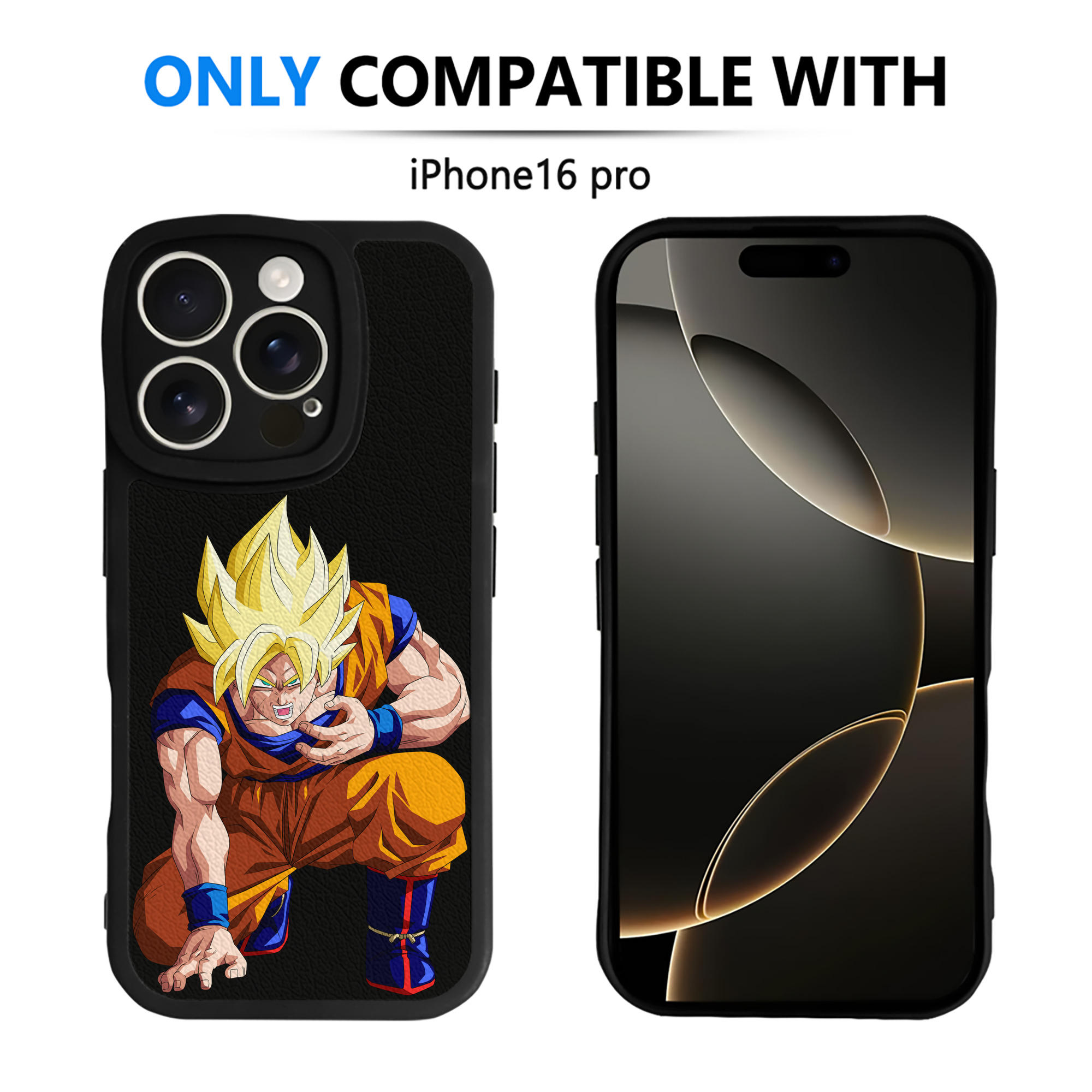 （画像用） ドラゴンボール 孫悟空（そん ごくう）Son Goku カカロット DRAGON BALL Kakarotto 【iPhone 16シリーズ対応】シリコンスマホケース（レザー調） 材質：シリコン